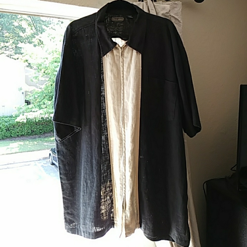 Man of Fashion 100% linen zip up shirt XXXL